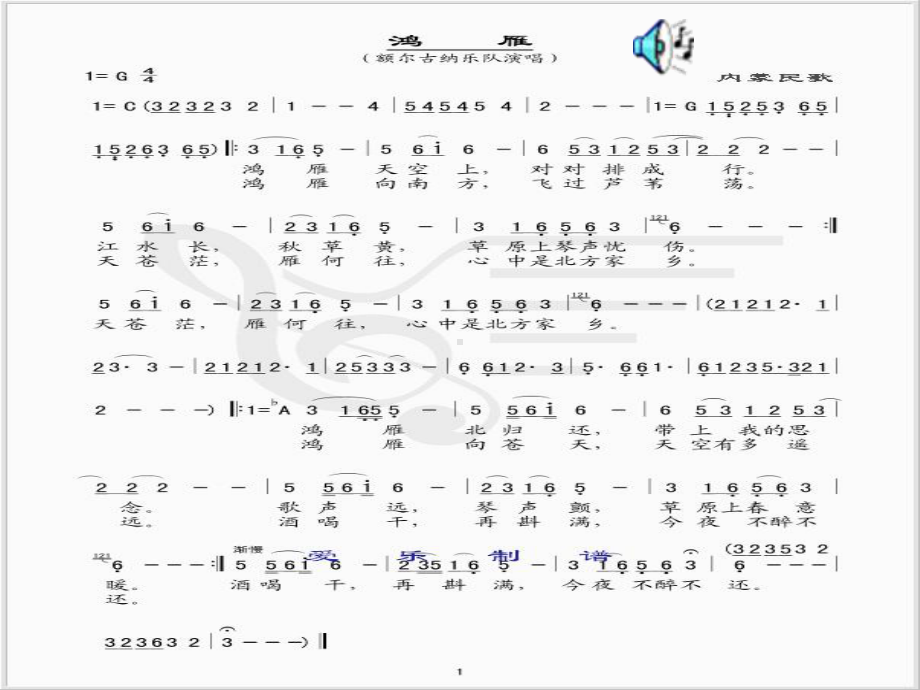 五年级音乐上册第8课鸿雁优秀课件1.ppt_第3页