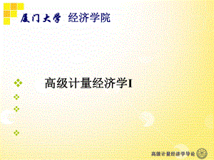 《高级计量经济学》-上课讲义课件.ppt