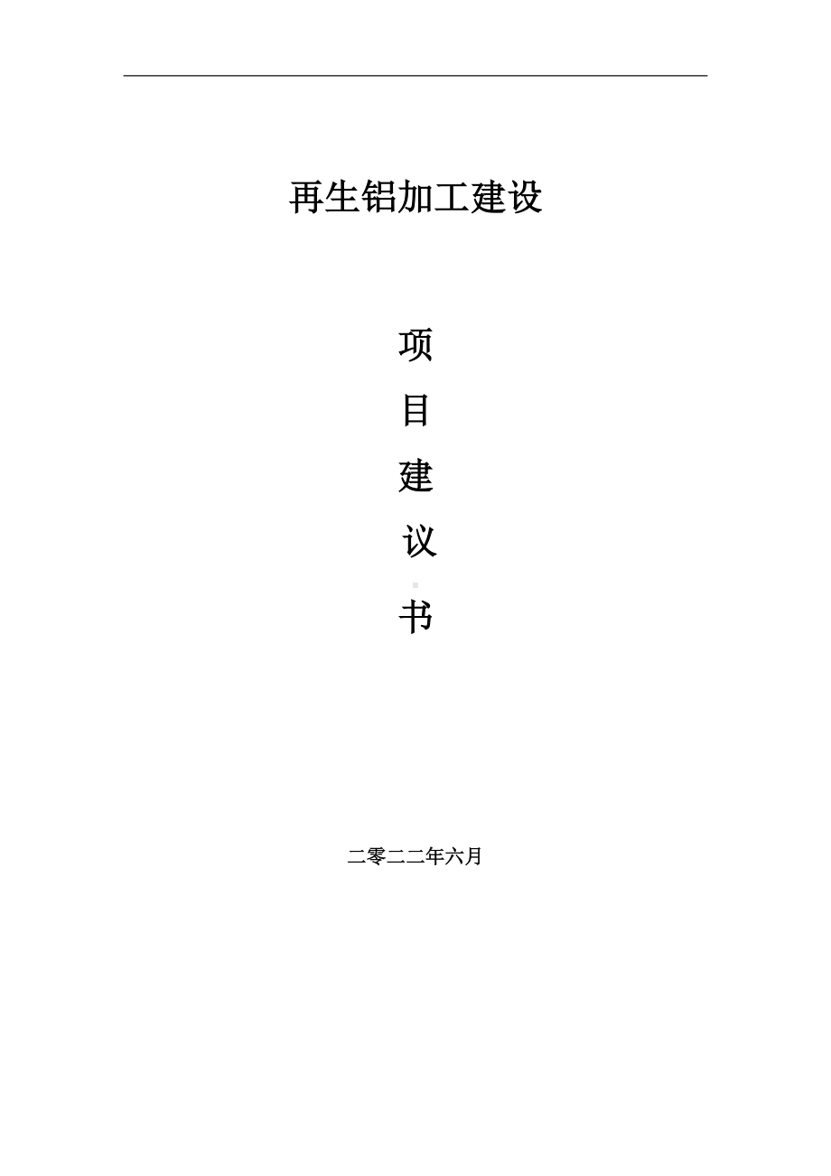 再生铝加工项目建议书（写作模板）.doc_第1页