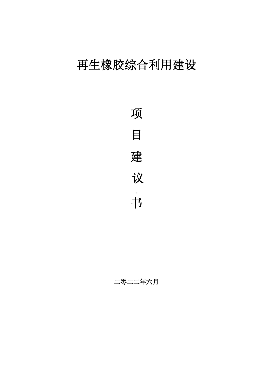 再生橡胶综合利用项目建议书（写作模板）.doc_第1页