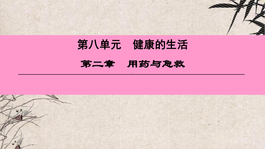 八年级生物下册-第八单元-第二章-用药与急救课件-新版新人教版.ppt_第1页