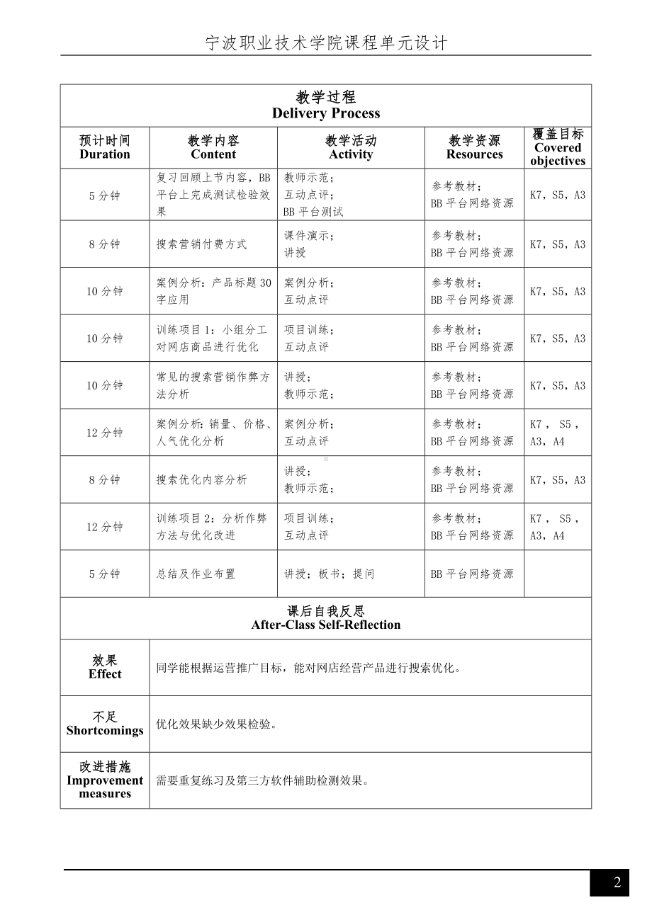 《网络营销》单元设计(R2)17（搜索优化）.doc_第2页