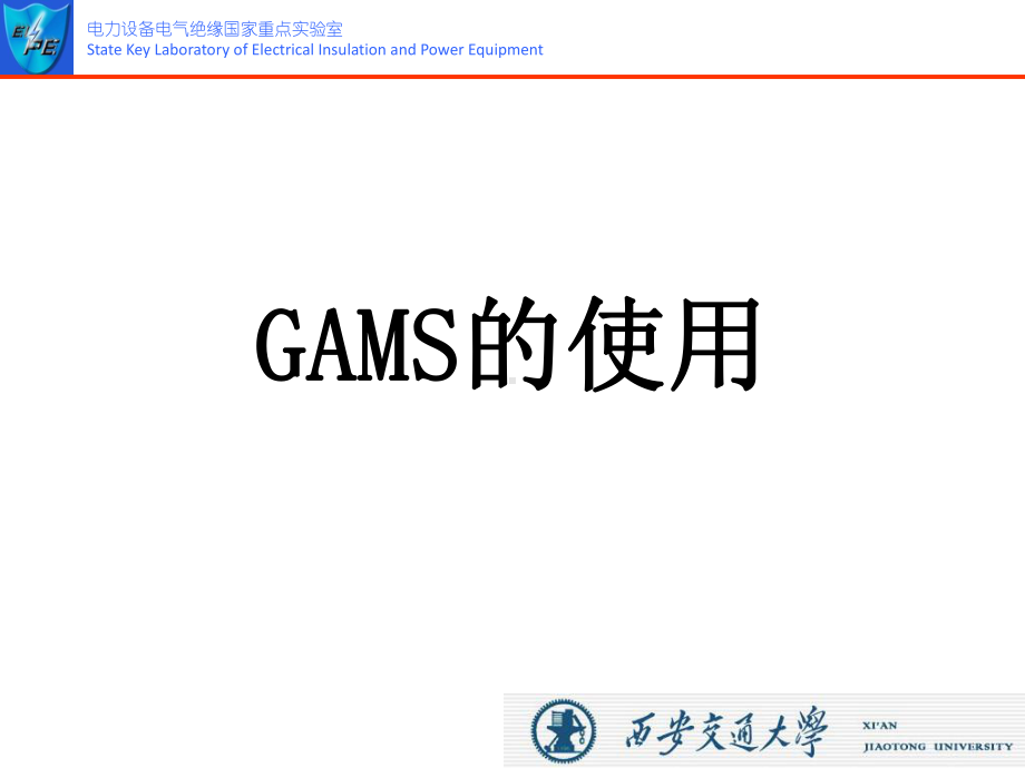 GAMS程序的使用解析课件.ppt_第1页