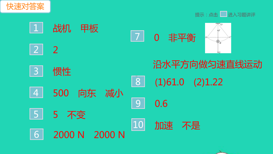 八年级物理下册第七章运动和力检测卷作业课件新版粤教沪版.ppt_第2页