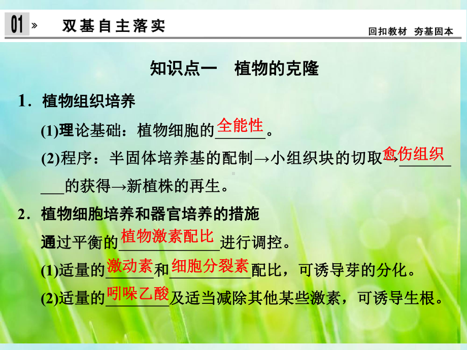 高考生物一轮复习32克隆技术课件教科版选修3.ppt_第3页