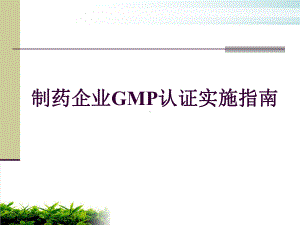 制药企业GMP认证实施指南模版课件.ppt