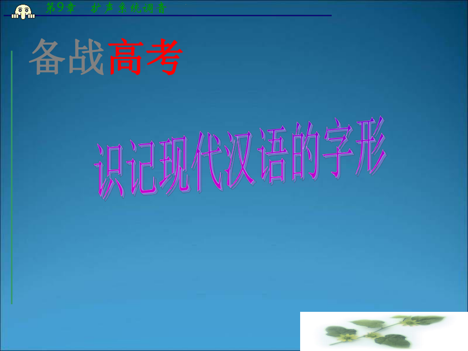 高考语文复习：识记现代汉语的字形课件.ppt_第1页