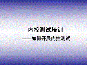 《内控测试培训》课件.ppt