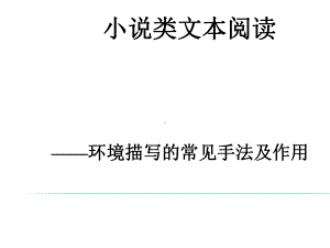 高考语文专题复习课件：环境描写的常见手法及作用.ppt