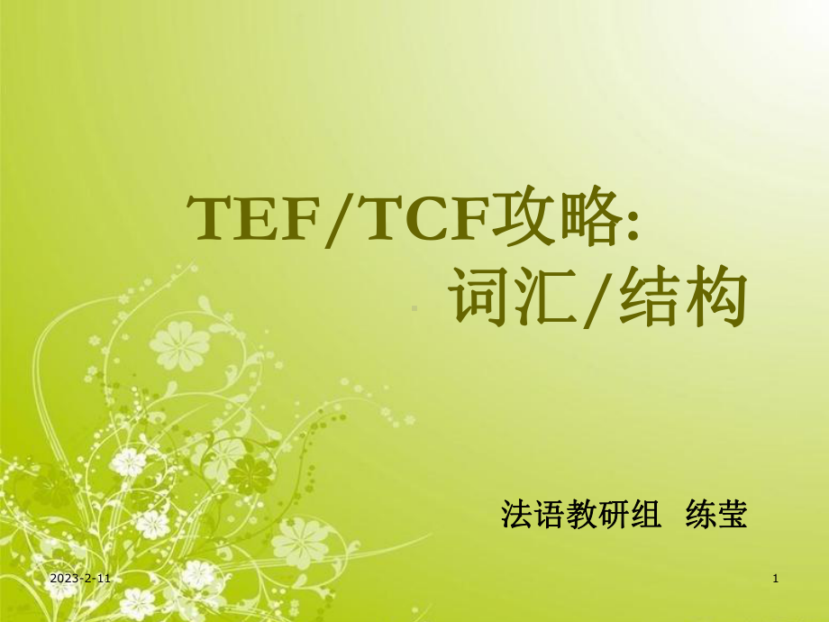 [法语学习]TCFTEF-结构词汇攻略课件.ppt_第1页