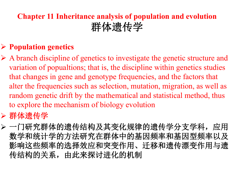 《群体遗传学》课件.ppt_第1页