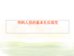 导购人员的基本礼仪规范教材模版课件.ppt