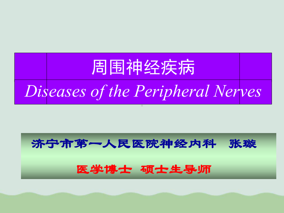 周围神经疾病概述课件.ppt_第1页