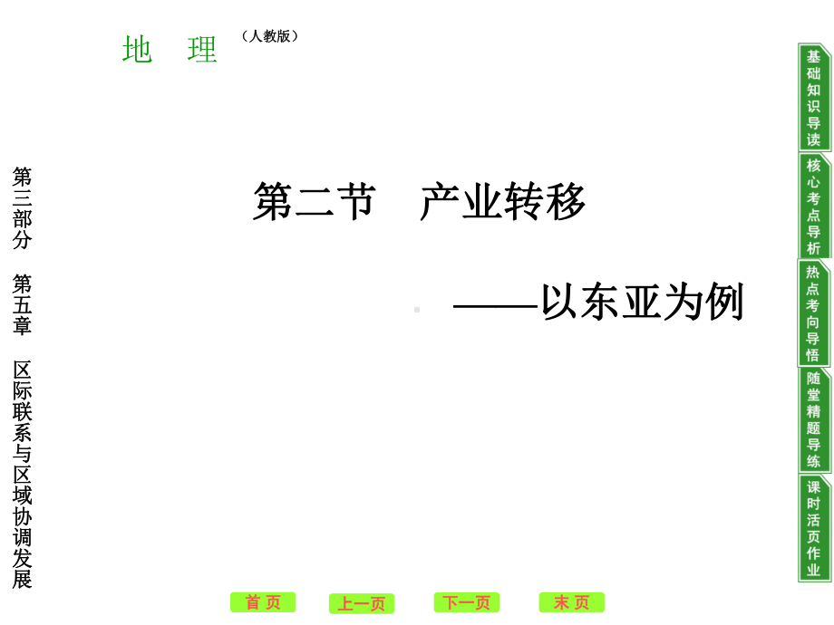 高考地理一轮复习课本整合(课件+练习)必修三产业转移人教课标版.ppt_第1页