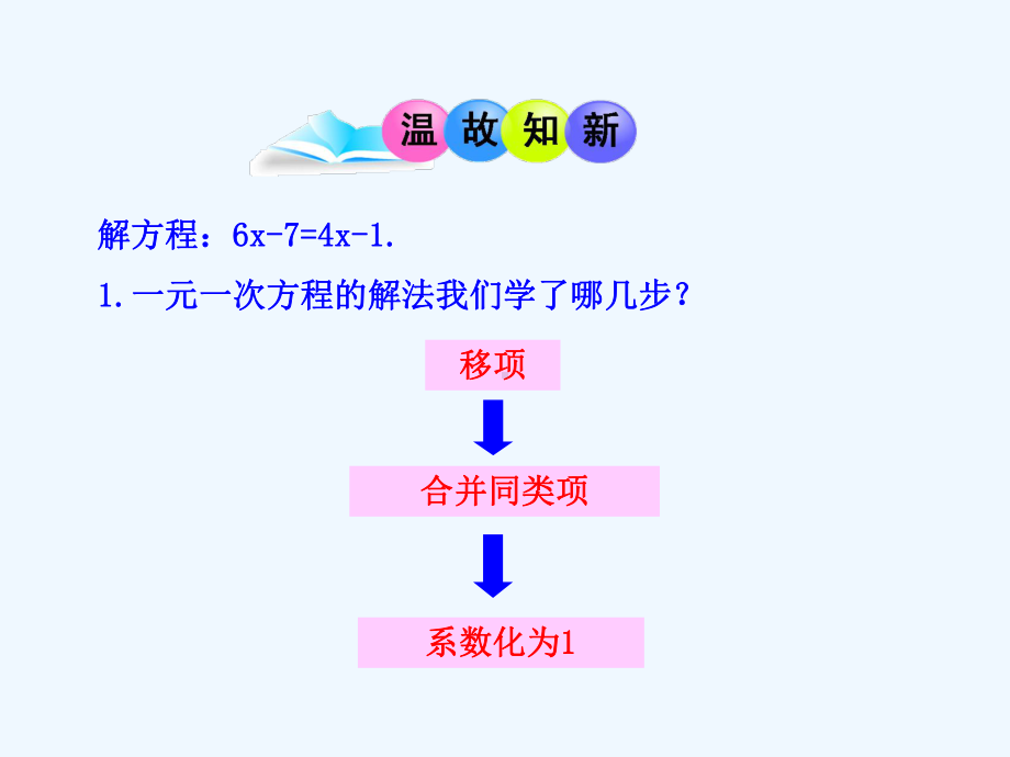 初中数学教学课件：解一元一次方程(二)-去括号与去分母第课时(人教版七年级上).ppt_第3页