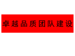 卓越品质团队建设课件.ppt