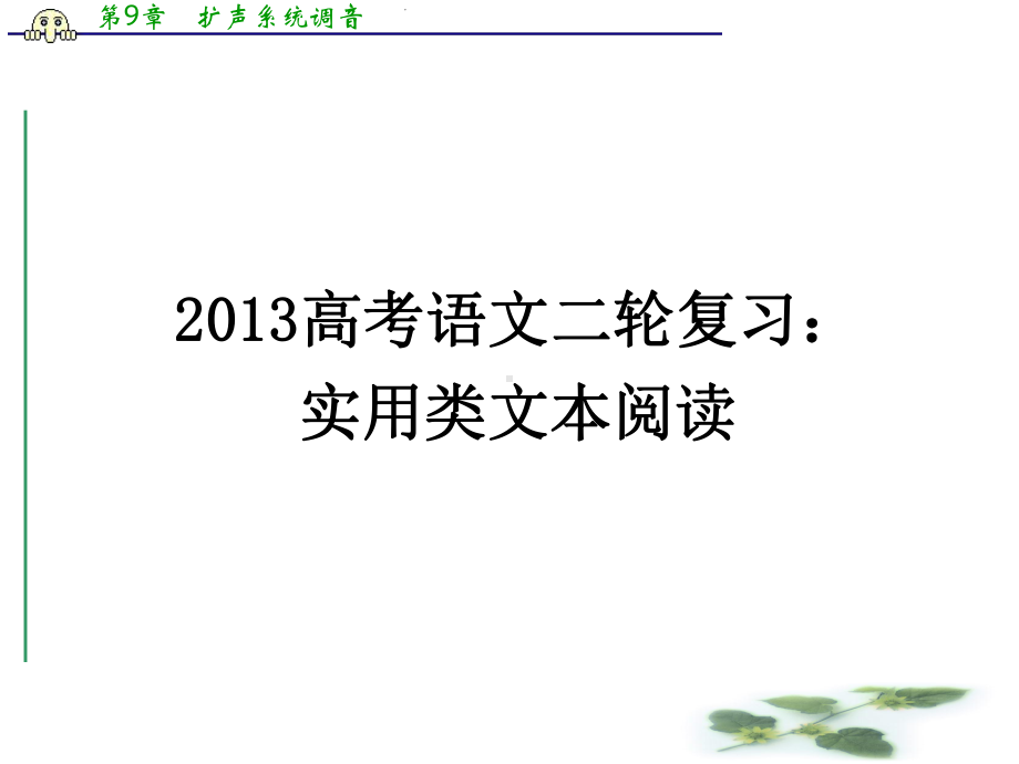 高考语文二轮复习课件：实用类文本阅读(全国通用).ppt_第1页