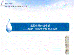 河北省2014届高三生物一轮复习（读读教材基础 研研核心要点 说说生物实验 随堂对点练习）遗传信息的携带者、核酸　细胞中的糖类和脂质课件 新人教版.ppt