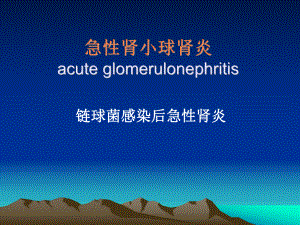 （实用课件）急性肾小球肾炎 acute glomerulonephritis.ppt