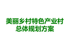 《美丽乡村特色产业村总体规划方案》课件.ppt