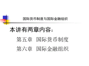 国际货币制度与国际金融组织课件.ppt