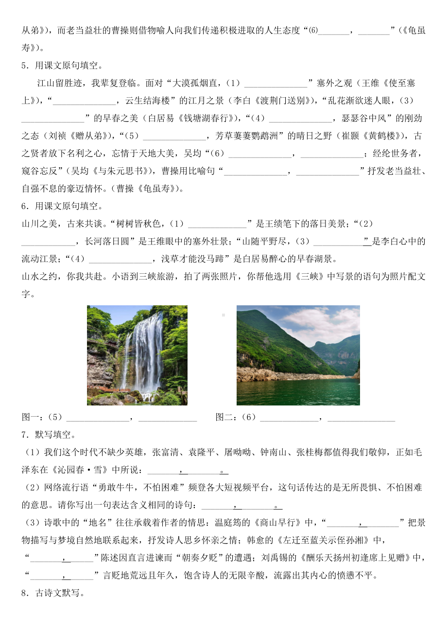 初中语文名句名篇理解性默写复习含答案.docx_第2页