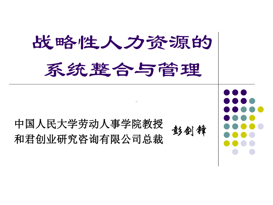 战略性人力资源的系统整合与管理课件.ppt_第1页