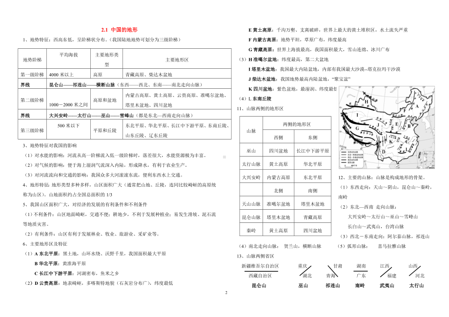 湘教版八上地理复习提纲.doc_第2页