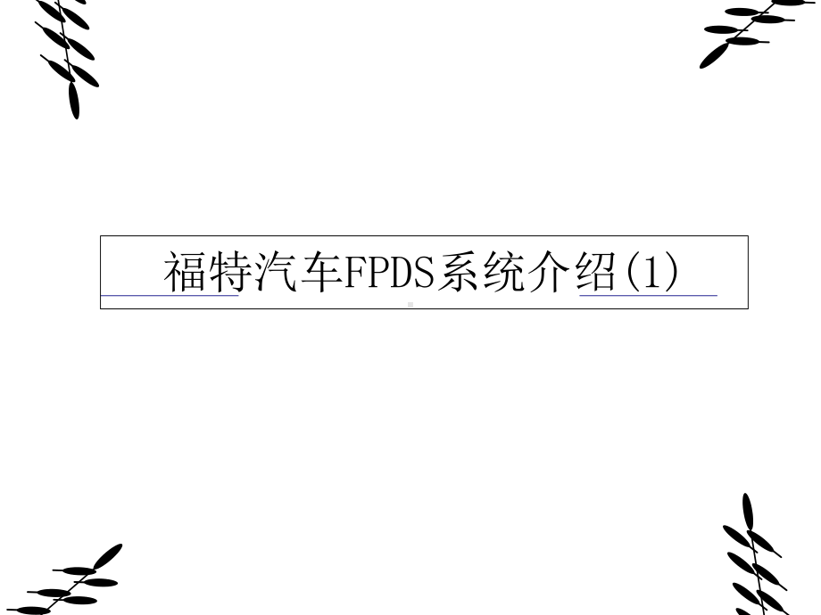 汽车FPDS系统介绍课件1.ppt_第1页