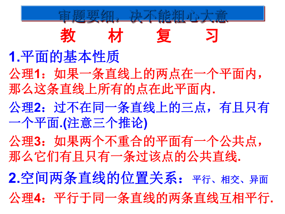 空间点、直线、平面之间的位置关系复习优秀课件.ppt_第2页