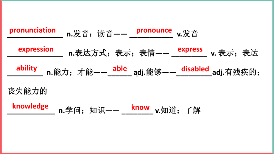 新人教go for it 九年级上册Units1-10 期末重点单词变形和练习课件.pptx_第3页