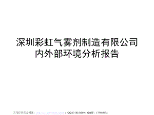 气雾剂制造有限公司内外部环境分析报告课件.ppt