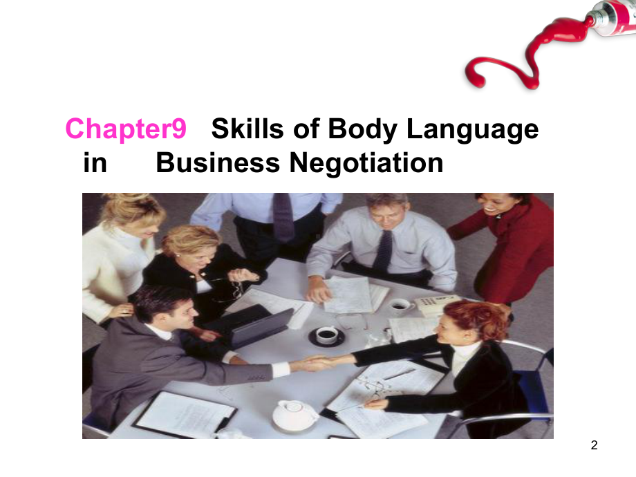 国际商务谈判(英文版)chapter9-Skills-of-Body-Language-in-Business-Negotiation[精]课件.ppt_第2页