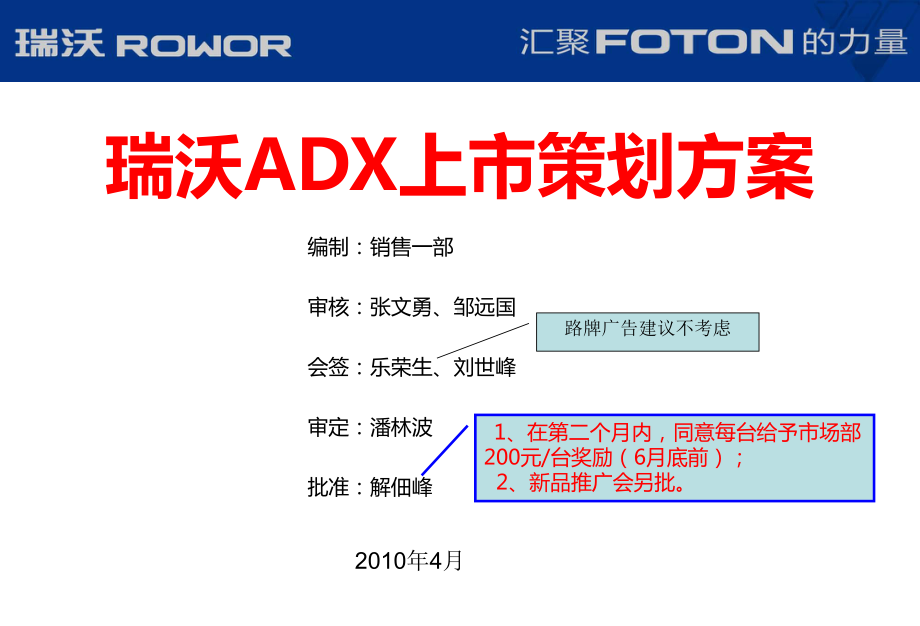 瑞沃ADX汽车上市推广策划方案.ppt_第1页