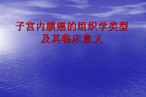 子宫内膜癌的组织学类型及其临床意义报告课件.ppt