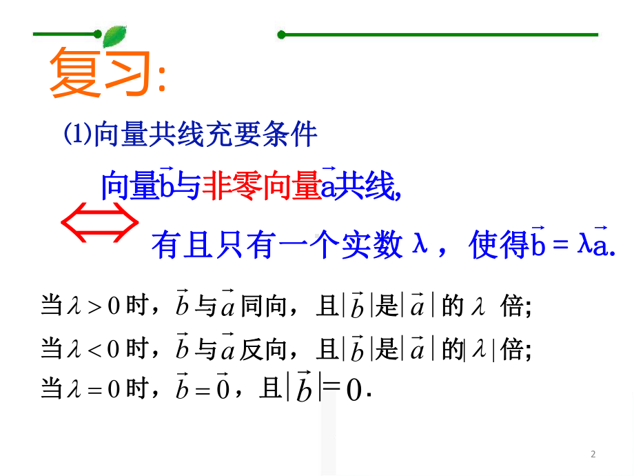 数学：221《平面向量基本定理》课件(新人教B版必修4).ppt_第2页