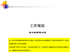 某大型公司工作规划(参考模版)课件.ppt