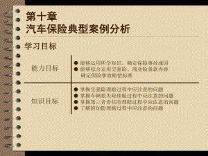 汽车保险与理赔第十章-汽车保险典型案例分析课件.ppt