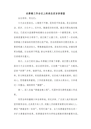 在禁毒工作会议上的表态发言供借鉴.docx