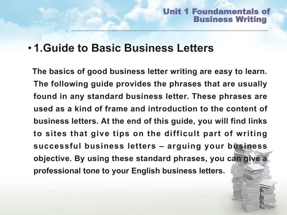 商务英语函电实训unit-1-Foundamentals-of-Business-Writing[精]课件.ppt（纯ppt,可能不含音视频素材）_第2页