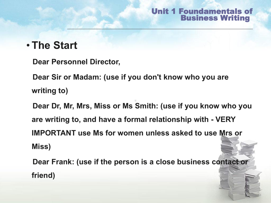商务英语函电实训unit-1-Foundamentals-of-Business-Writing[精]课件.ppt（纯ppt,可能不含音视频素材）_第3页
