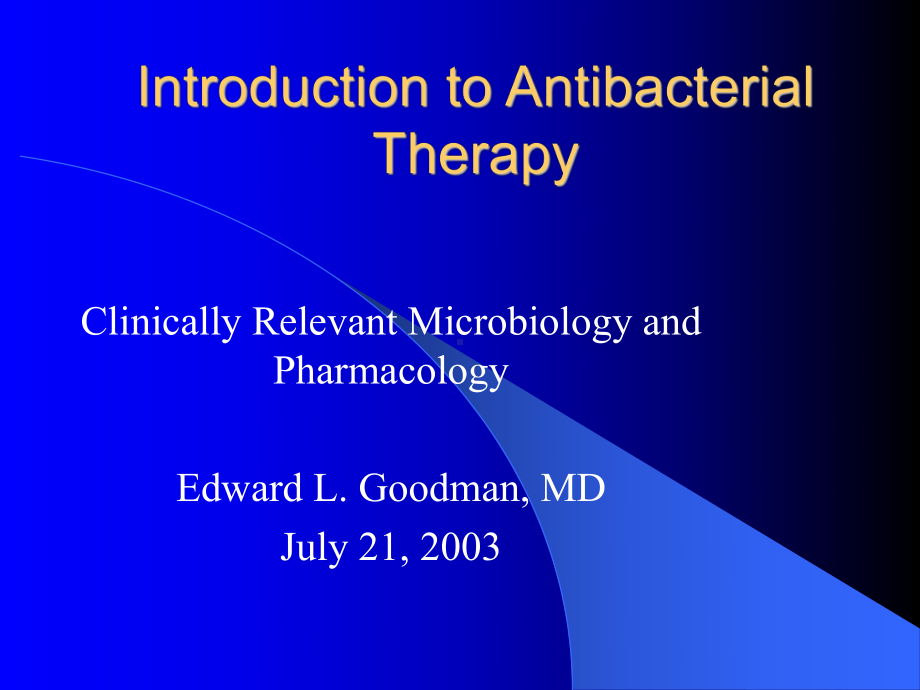 抗生素英文课件-Introduction-to-Antibacterial-Therapy.ppt_第1页