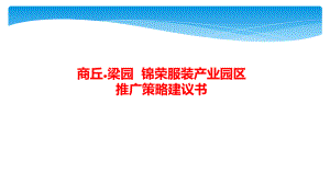 商丘梁园锦荣服装产业园区推广策略建议书课件.ppt