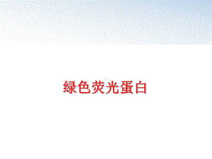 最新绿色荧光蛋白课件.ppt