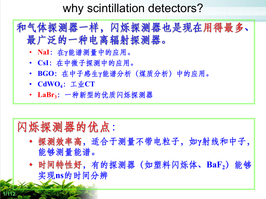 电离辐射探测工程硕士课程闪烁探测器课件.pptx_第1页