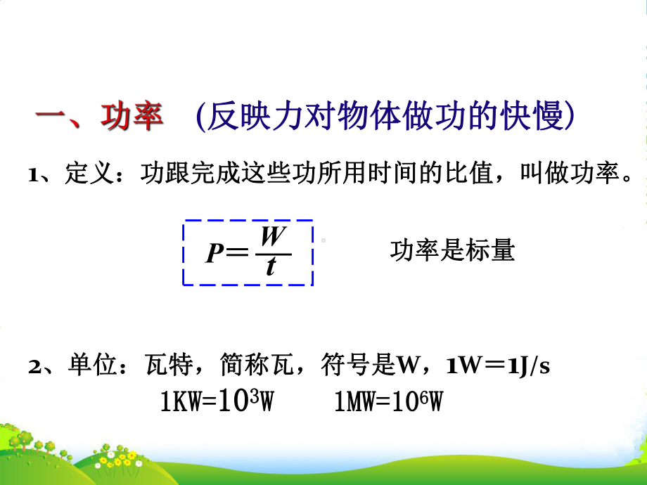 新人教版物理必修二功率-课件.ppt_第2页