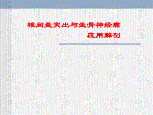 最新-椎间盘突出与坐骨神经痛应用解剖课件.ppt