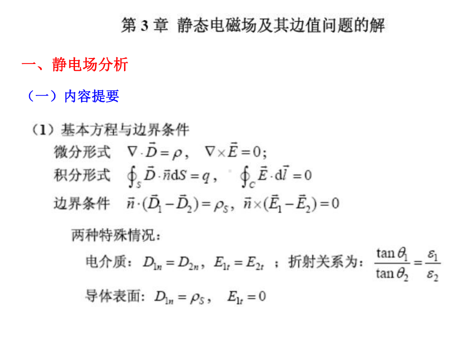 电磁场与电磁波复习提要(静态电磁场及边值问题的解)课件.ppt_第1页