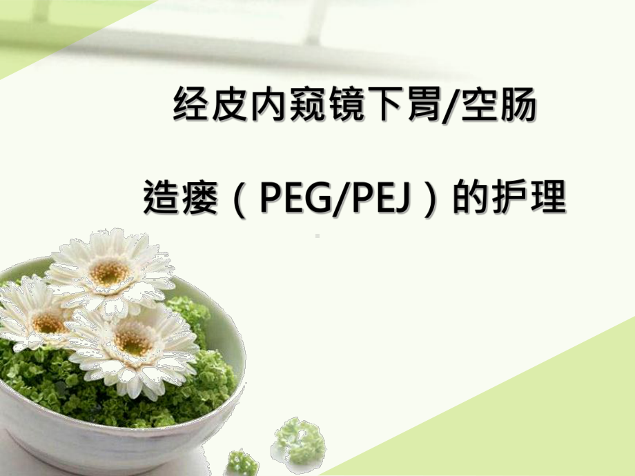 经皮内窥镜下胃空肠造瘘PEG、PEJ的护理（可编辑的）课件.ppt_第1页