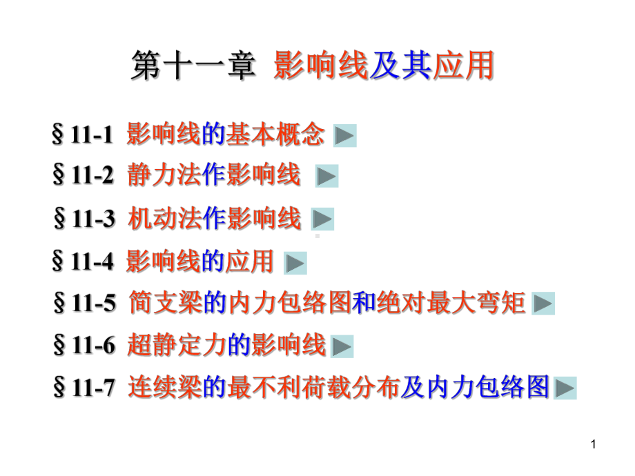 结构力学影响线解析课件.ppt_第1页